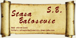 Staša Balošević vizit kartica
